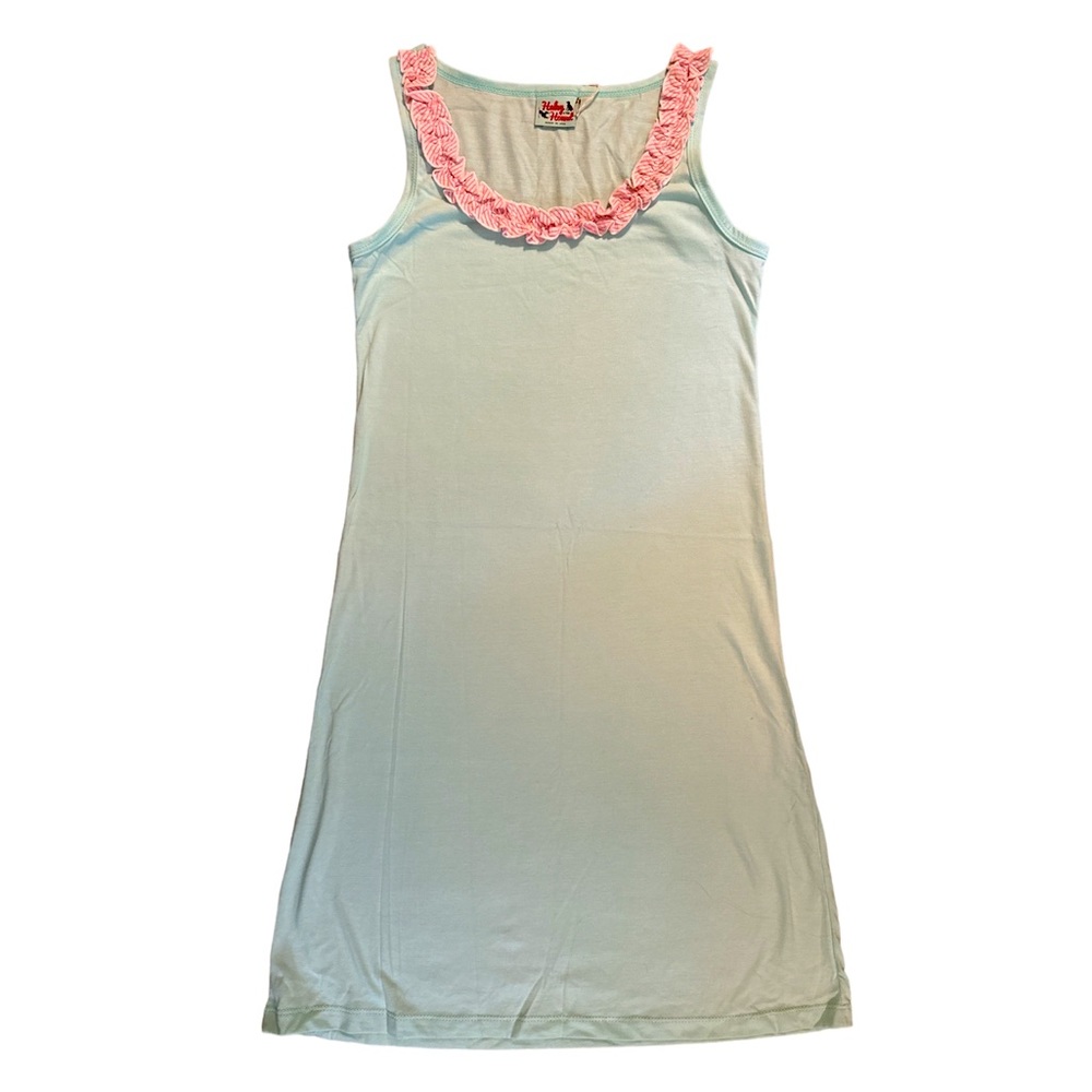 Haley and the Hound Anna Dress -Ruffled Seersucker- Tank dress -Blue- XS NWT